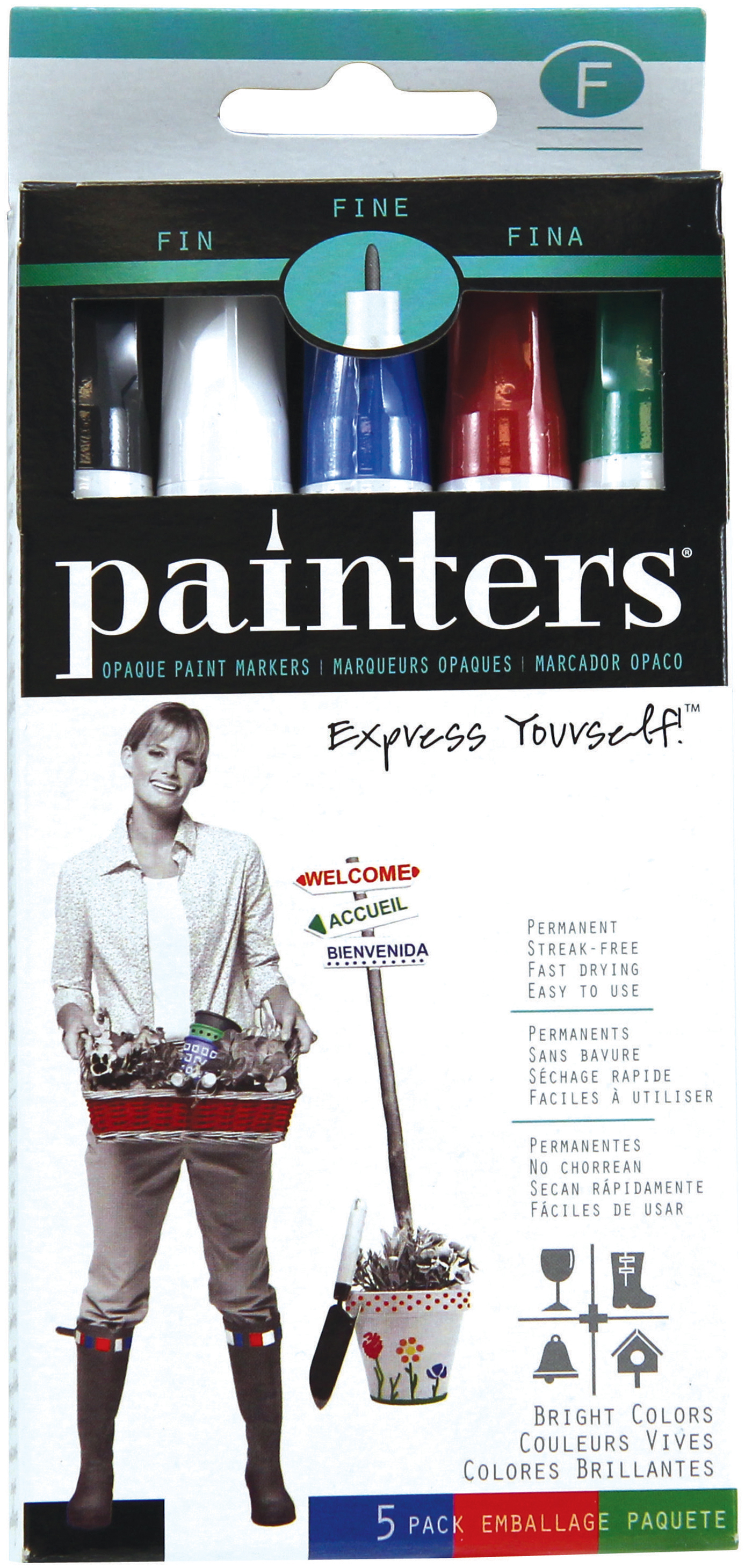 Elmer's Painters Opaque Fine Tip Paint Markers, 5 Piece